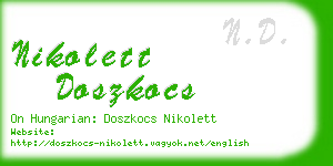 nikolett doszkocs business card